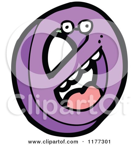 Cartoon Of A Purple Prohibited Symbol Character - Royalty Free Vector Clipart by lineartestpilot