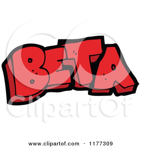 Cartoon Of Red BETA Text - Royalty Free Vector Clipart by lineartestpilot