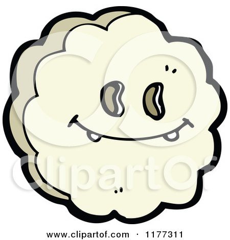 Cartoon Of A Happy Cloud - Royalty Free Vector Clipart by lineartestpilot