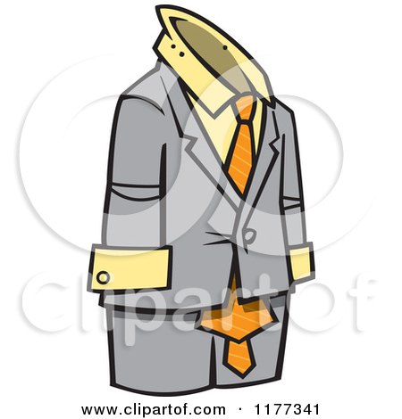 Cartoon of an Empty Business Man Suit - Royalty Free Vector Clipart by toonaday