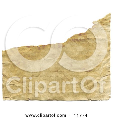 Ripped, Aged, Yellowed and Wrinkled Paper Background Clipart Illustration by AtStockIllustration