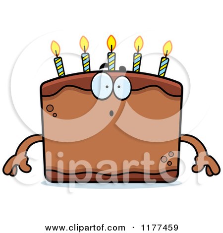 Cartoon of a Surprised Birthday Cake Mascot - Royalty Free Vector Clipart by Cory Thoman