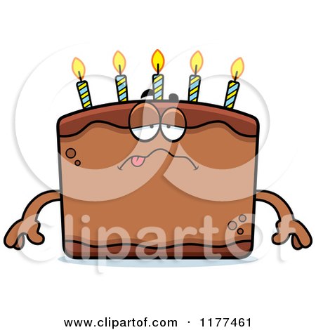 Cartoon of a Sick Birthday Cake Mascot - Royalty Free Vector Clipart by Cory Thoman