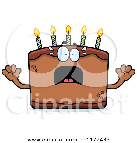 Cartoon of a Screaming Birthday Cake Mascot - Royalty Free Vector Clipart by Cory Thoman
