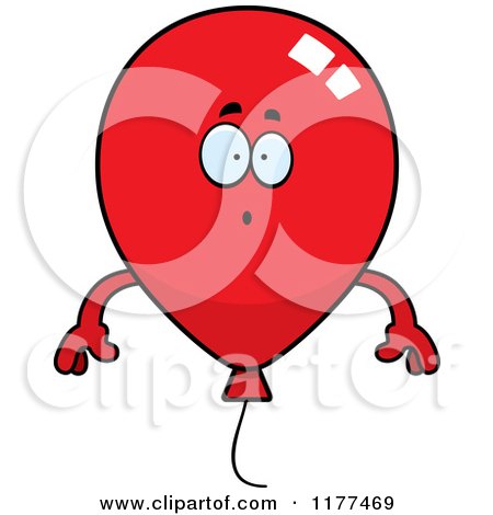 Cartoon of a Surprised Red Party Balloon Mascot - Royalty Free Vector Clipart by Cory Thoman