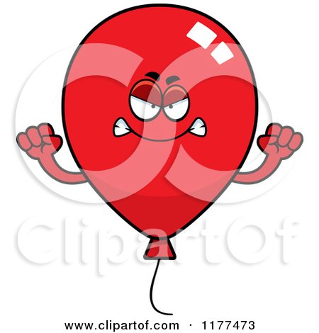 Cartoon of a Mad Red Party Balloon Mascot - Royalty Free Vector Clipart by Cory Thoman
