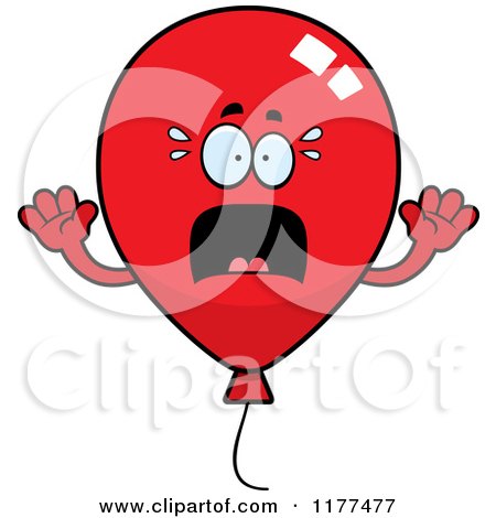 Cartoon of a Screaming Red Party Balloon Mascot - Royalty Free Vector Clipart by Cory Thoman