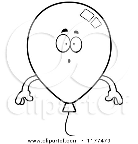 Cartoon of a Black And White Surprised Party Balloon Mascot - Royalty Free Vector Clipart by Cory Thoman