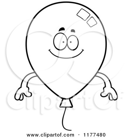 Cartoon of a Black And White Happy Party Balloon Mascot - Royalty Free Vector Clipart by Cory Thoman