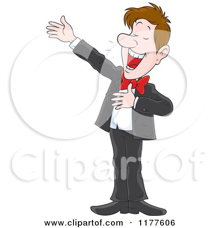 Cartoon of a Male Opera Singer Performing - Royalty Free Vector Clipart by Alex Bannykh
