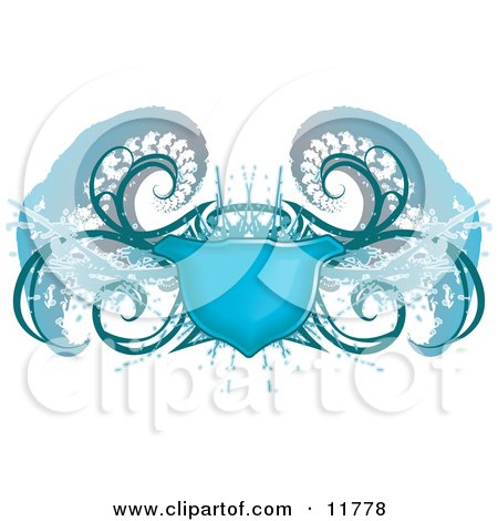 Blue Grunge Shield Design Element Clipart Illustration by AtStockIllustration