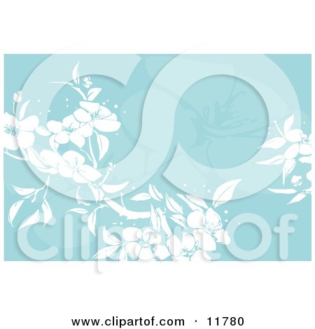 Blue Floral Background Clipart Illustration by AtStockIllustration