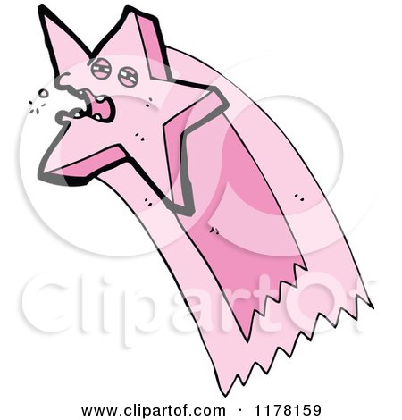 Cartoon of a Pink Shooting Star - Royalty Free Vector Illustration by lineartestpilot