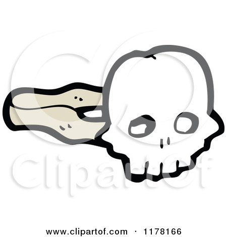 Cartoon of Skull on a Stick - Royalty Free Vector Illustration by lineartestpilot