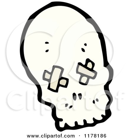 Cartoon of Skull - Royalty Free Vector Illustration by lineartestpilot