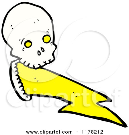 Cartoon of Skull with Lightning Bolts - Royalty Free Vector Illustration by lineartestpilot