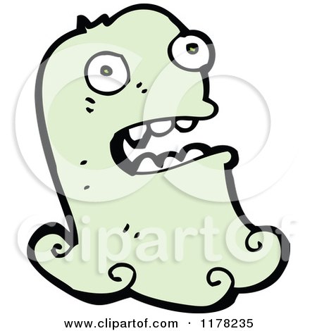 Cartoon of a Green Ghoul - Royalty Free Vector Illustration by lineartestpilot