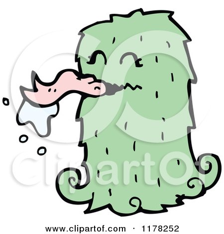 Cartoon of a Green Monster - Royalty Free Vector Illustration by lineartestpilot