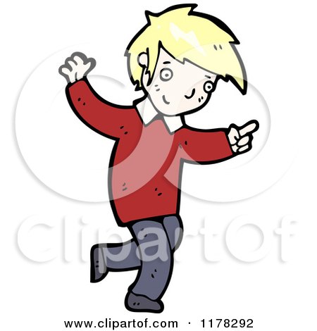 Cartoon of a Blonde Haired Boy - Royalty Free Vector Illustration by lineartestpilot