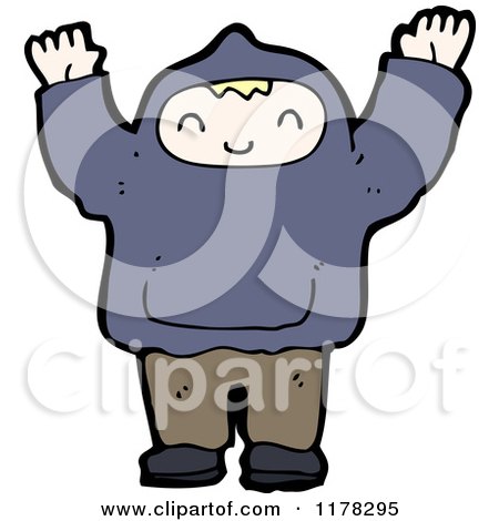 Cartoon of a Boy Wearing a Hoodie - Royalty Free Vector Illustration by lineartestpilot