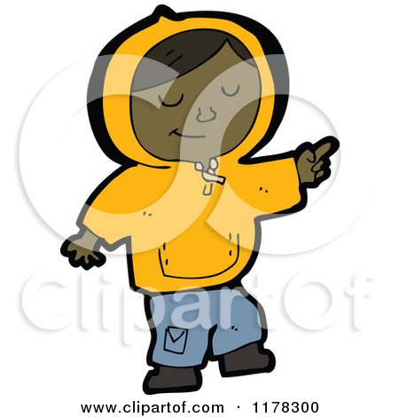 Cartoon of an African American Boy Wearing a Hoodie - Royalty Free Vector Illustration by lineartestpilot