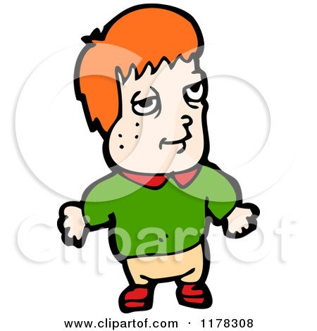 Cartoon of a Red Haired Boy - Royalty Free Vector Illustration by lineartestpilot