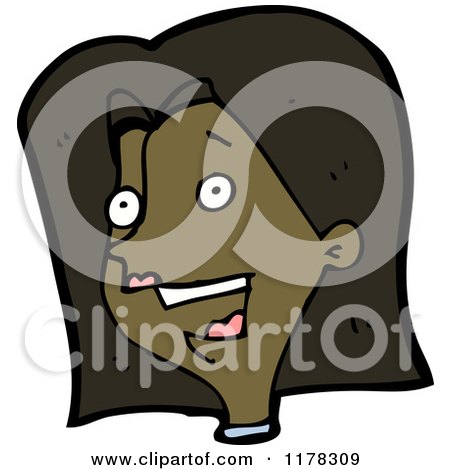 Cartoon of the Head of an African American Woman - Royalty Free Vector Illustration by lineartestpilot