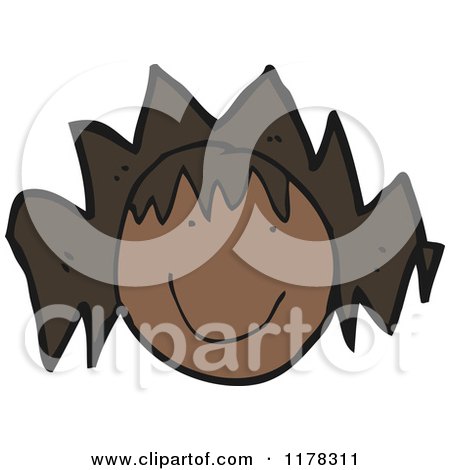 Cartoon of the Head of an African American Girl - Royalty Free Vector Illustration by lineartestpilot