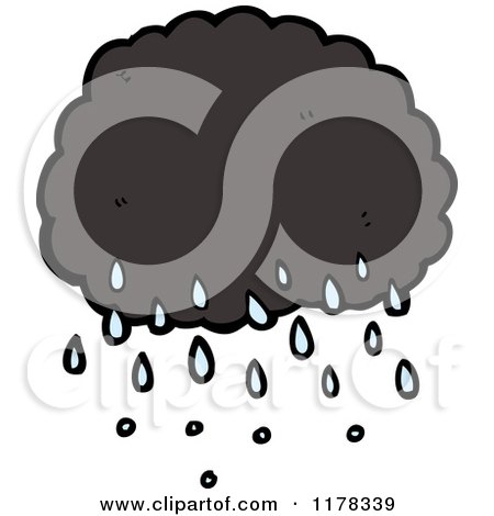 Cartoon of a Raincloud - Royalty Free Vector Illustration by lineartestpilot
