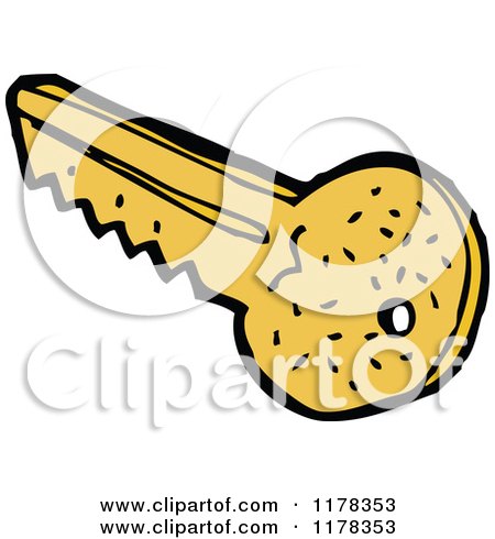 Cartoon of a Golden Key - Royalty Free Vector Illustration by lineartestpilot