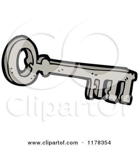 Cartoon of a Key - Royalty Free Vector Illustration by lineartestpilot