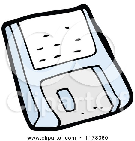 Cartoon of a Floppy Disc - Royalty Free Vector Illustration by lineartestpilot