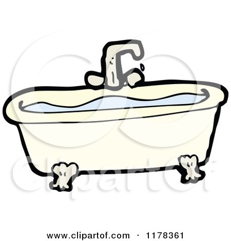 Cartoon of a Claw Foot Bathtub - Royalty Free Vector Illustration by lineartestpilot