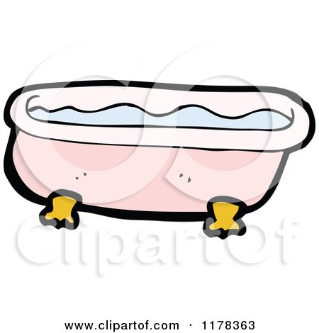 Cartoon of a Claw Foot Bath Tub - Royalty Free Vector Illustration by lineartestpilot