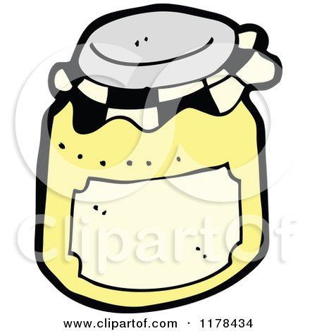 Cartoon of an Old Fashioned Preserve Jar - Royalty Free Vector Illustration by lineartestpilot