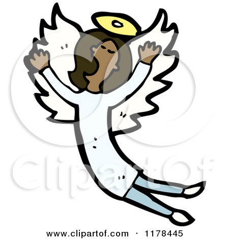 Cartoon of an African American Angel - Royalty Free Vector Illustration by lineartestpilot