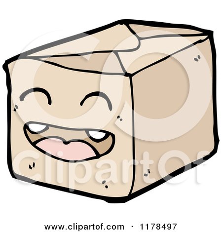 Cartoon of a Brown Wrapped Package - Royalty Free Vector Illustration by lineartestpilot