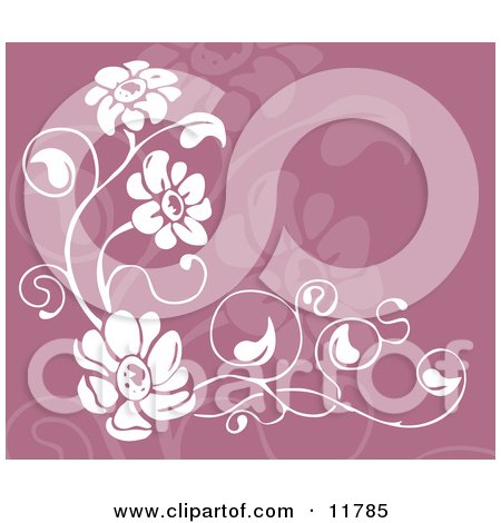 Purple and White Floral Background Clipart Illustration by AtStockIllustration