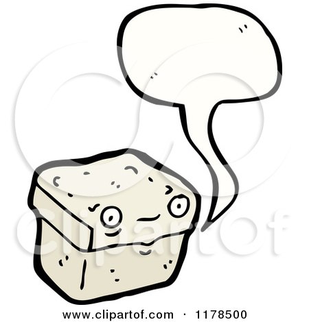 Cartoon of a Box with a Conversation Bubble - Royalty Free Vector Illustration by lineartestpilot