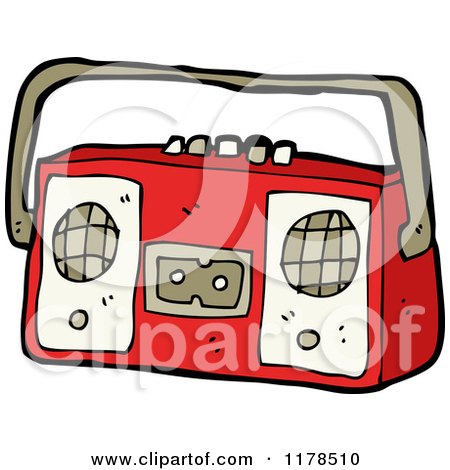 Cartoon of a Boom Box - Royalty Free Vector Illustration by lineartestpilot