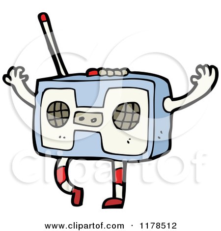 Cartoon of a Boom Box - Royalty Free Vector Illustration by lineartestpilot