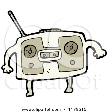 Cartoon of Cassette Player - Royalty Free Vector Illustration by lineartestpilot