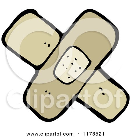 Cartoon of Bandages - Royalty Free Vector Illustration by lineartestpilot