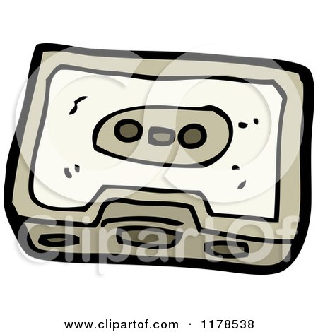 Cartoon of Cassette Tape - Royalty Free Vector Illustration by lineartestpilot