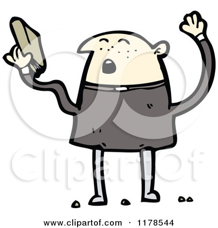 Cartoon of a Man Throwing His Arms up in Joy - Royalty Free Vector Illustration by lineartestpilot