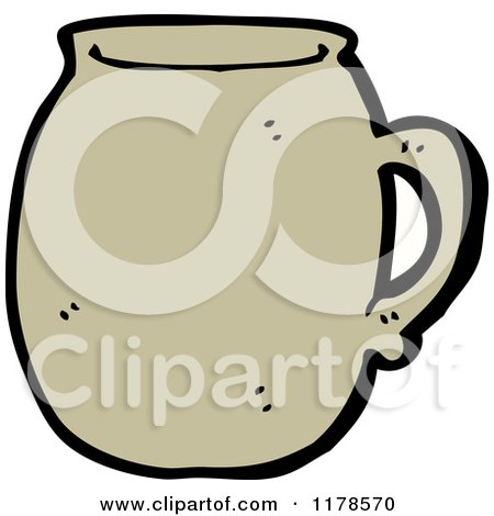 Cartoon of a Coffee Mug - Royalty Free Vector Illustration by lineartestpilot