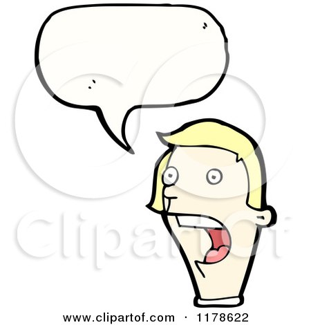 Cartoon of a Man's Head with a Conversation Bubble - Royalty Free Vector Illustration by lineartestpilot