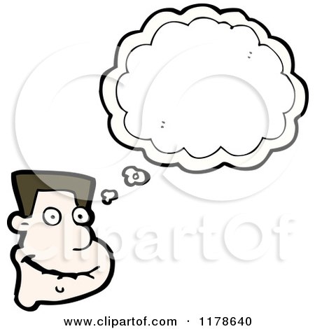 Cartoon of a Man's Head with a Conversation Bubble - Royalty Free Vector Illustration by lineartestpilot
