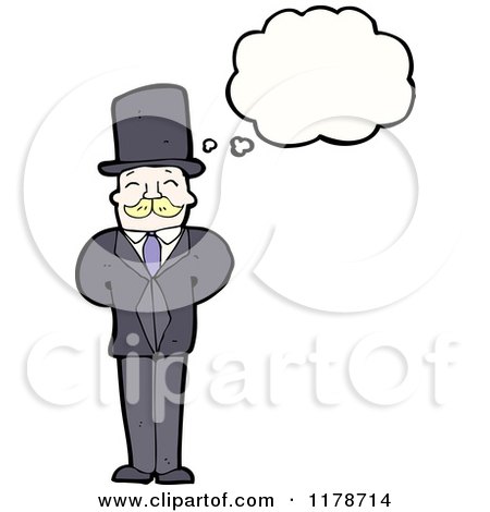 Cartoon of a Man Wearing a Suit with a Conversation Bubble - Royalty Free Vector Illustration by lineartestpilot