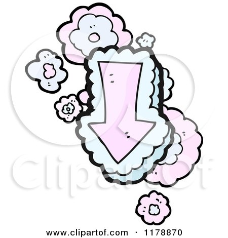 Cartoon of a Flowered Directional Arrow - Royalty Free Vector Illustration by lineartestpilot